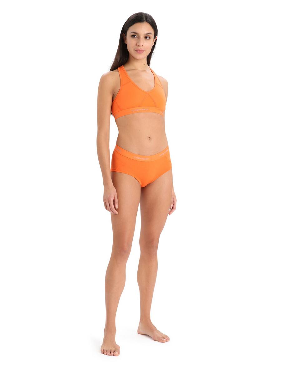 Soutien Gorge Icebreaker Merino Sprite Racerback Femme Orange | FR 1812GSOL